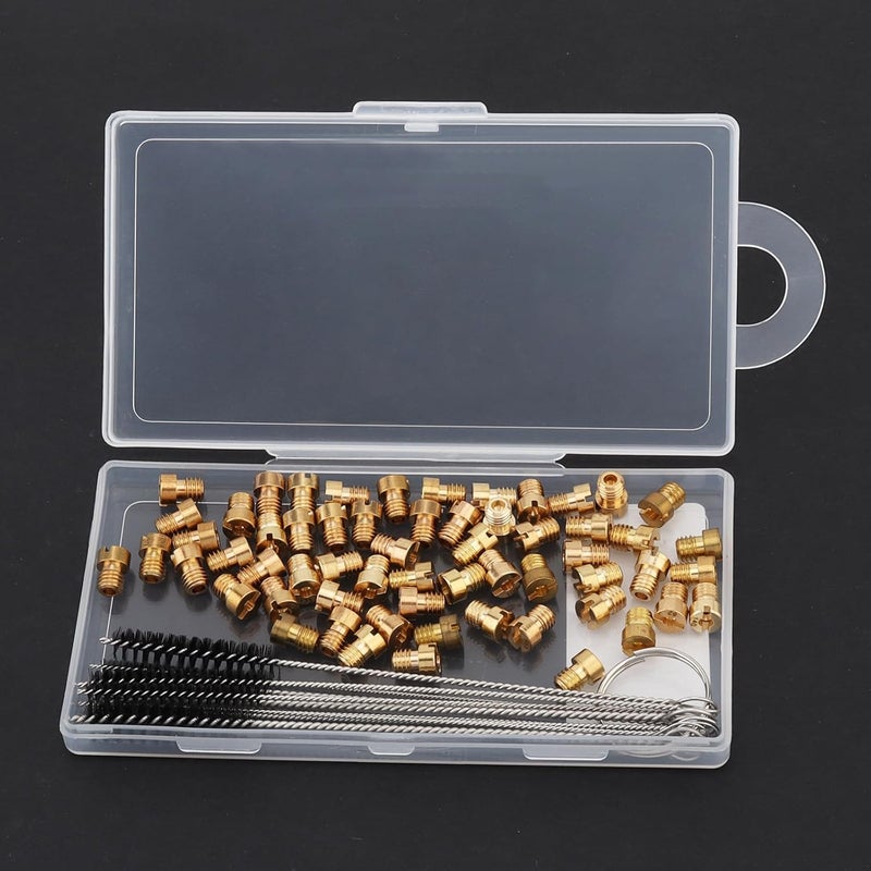 Windance 60 pcs/Box Brass Carburetor Main Jet Kit #50 - #198 Fit for Nibbi Keihin Nibbi Keihin CVK PE PZ CV VB VD VE GY6 99101-393 99101-GHB-000 with 5 Cleaning Needles 5 Brushes - Image 5